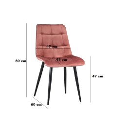 Stylowe różowe krzesło do kuchni w stylu glamour SEUL